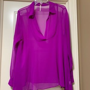 Free People sheer purple top